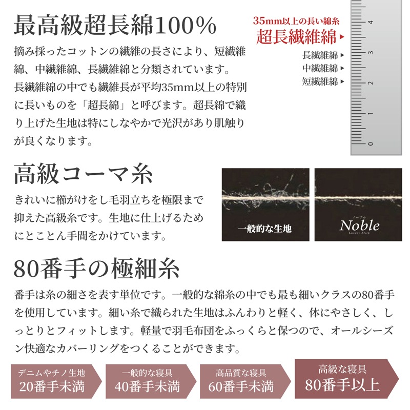 【8/31日迄5%OFF クーポンで最大20%off】 布団カバー 4点セット キングサイズ シルクのような肌触り 80サテン 日本製 ノーブル