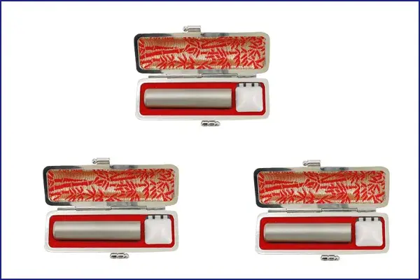 個人印鑑 Made in Tsubame チタン マットシルバー ケース付3本セット （13.5/15.0/16.5） 【4～5営業日以内の出荷予定(土日祝除く)】