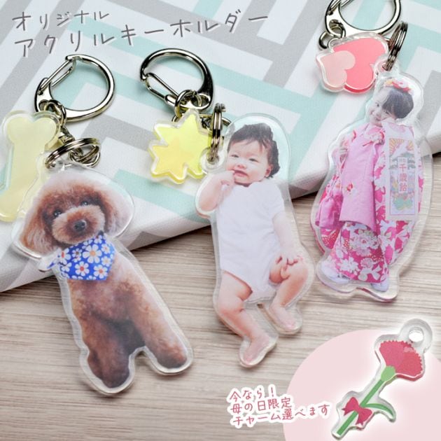 オリジナル アクリルキーホルダー 写真 うちの子 プレゼント 子ども 孫 赤ちゃん ペット 誕生日 母の日 父の日 敬老の日 グッズ 【送料無料】【ゆうパケット】 (HK020)(10営業日発送)