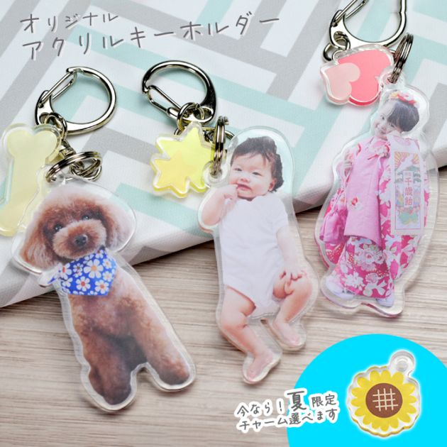 オリジナル アクリルキーホルダー 写真 うちの子 プレゼント 子ども 孫 赤ちゃん ペット 誕生日 母の日 父の日 敬老の日 グッズ 【送料無料】【ゆうパケット】 (HK020)(10営業日発送)