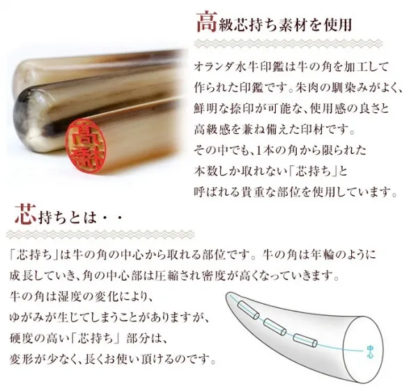 個人印鑑 銀行印 オランダ水牛【5営業日以内の出荷予定】(HK020)