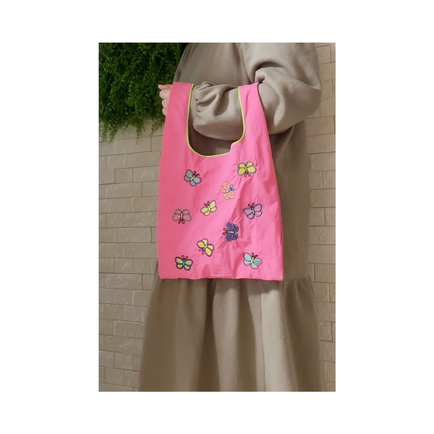 [公式] メーカー直営 ラブリーフレンズ 刺繍エコバッグ ピンク