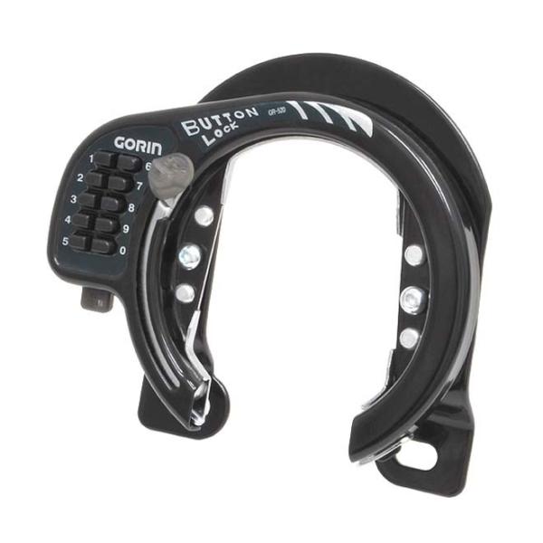 自転車 カギ ロック 施錠 後輪錠 盗難防止 防犯 リングロック プッシュ