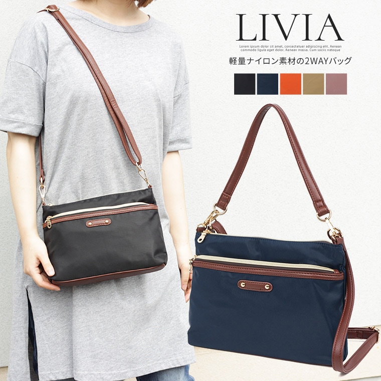 ショルダーバッグ ハンドバッグ ミニ レディース 2way 軽量 斜めがけ かわいい 小さめ 多収納 ポケット ファスナー ブラック ネイビー ベージュ ピンク オレンジ