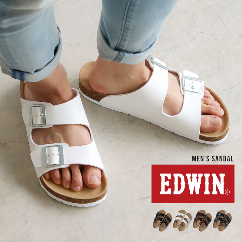 エドウィン コンフォートサンダル メンズ おしゃれ サンダル フットベッド アーチサポート カジュアル アメカジ ゆったり 幅広 疲れにくい 歩きやすい 1001