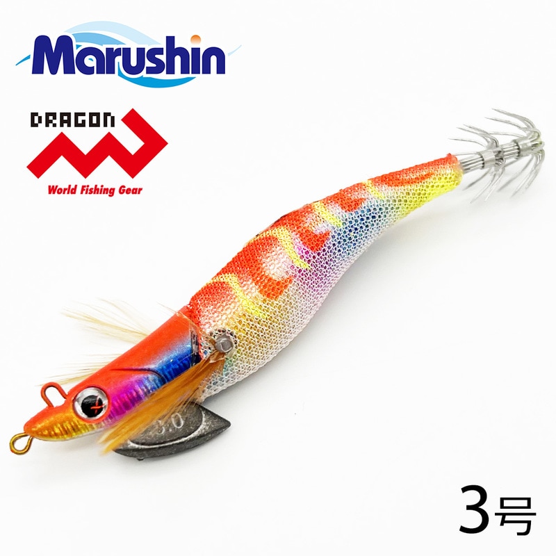 マルシン Heat&Beat エギ オレンジ 3号 餌木 エギング 光る 夜光 グロー ケイムラ 蓄光 ルアー 釣り イカ釣り アオリイカ コウイカ