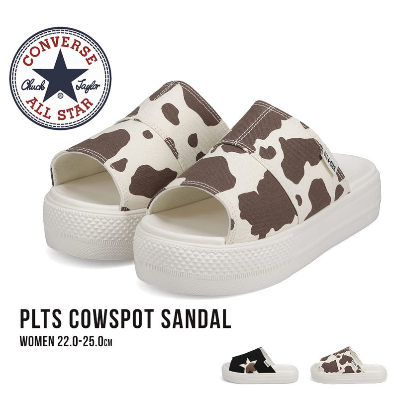 コンバース スライド サンダル レディース 厚底 オールスター PLTS カウスポット 牛柄 ALL STAR PLTS COWSPOT SANDAL