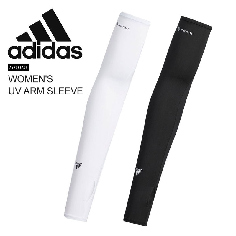 アディダス ウーマンズUVアームスリーブ アームカバー レディース ブラック 黒 ホワイト 白 スポーツ アクセサリー 紫外線 日焼け防止 UVカット ADIDAS BUZ90