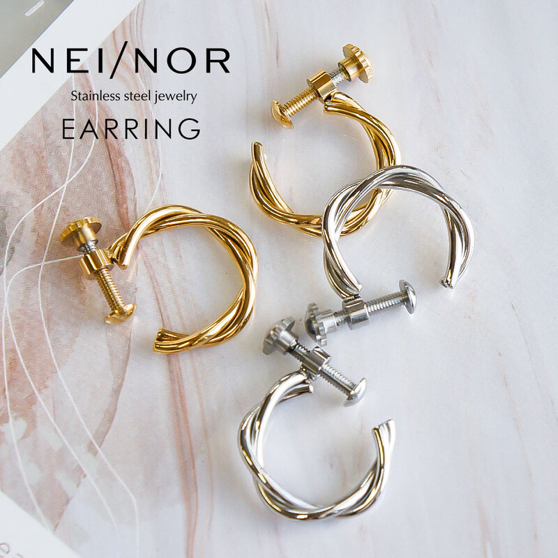 Nei/nor イヤリング お肌に優しい つけっぱなしok サージカルステンレス 316L アクセサリー 錆に強い 変色しにくい ネイナー NnER-0009