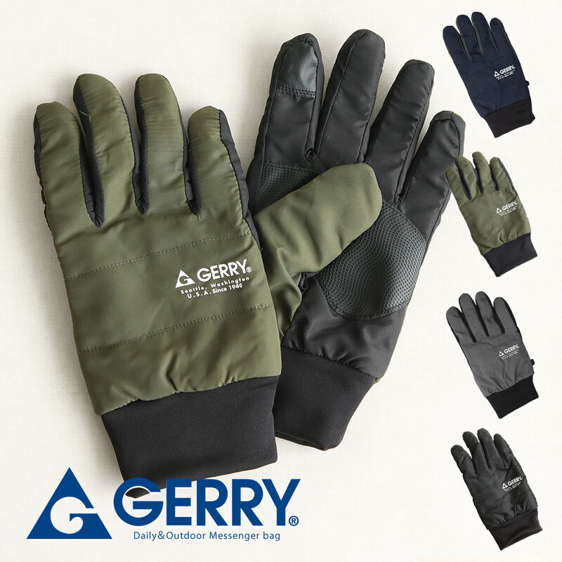 ジェリー 手袋 メンズ レディース スマホ ポーチ 冬 防寒 あったかグッズ 中綿コンパクト グローブ パッカブル仕様 gerry t1321