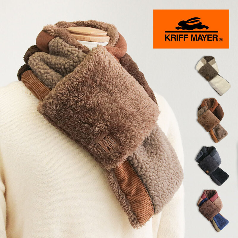 クリフメイヤー マフラー レディース メンズ 切り替え ループ 厚手 ストール ネック ウォーマー 防寒 ボア ファー コーデュロイ ウェア m1070 KRIFF MAYER
