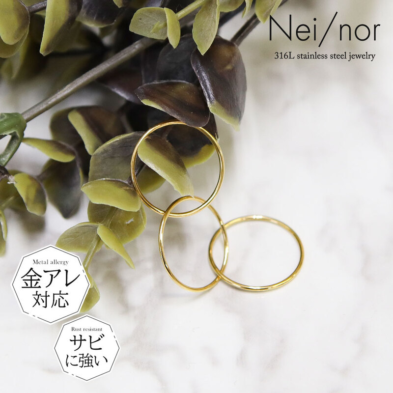 指輪 リング お肌に優しい つけっぱなしok 痒くならない サージカルステンレス アクセサリー Nei nor ネイナー 11号 US6 NnRI-0005