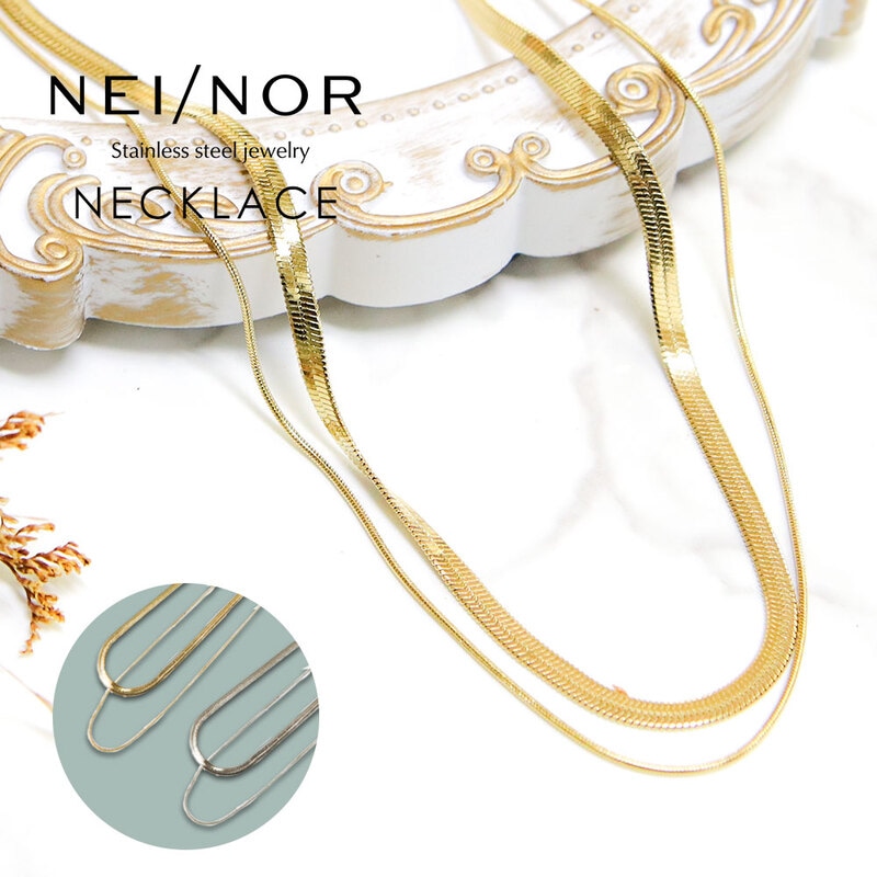 Nei/nor ネックレス 首飾り お肌に優しい サージカルステンレス 変色 錆 傷に強い 丈夫 ファッションアクサリー ネイナー NnNE-0058