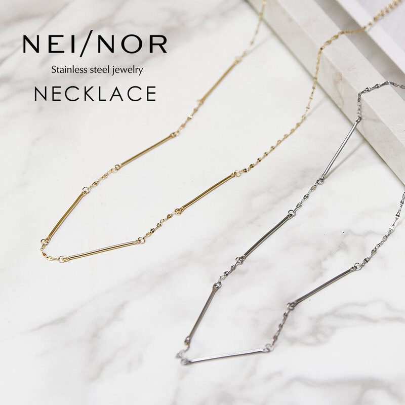 Nei/nor ネックレス 首飾り お肌に優しい サージカルステンレス 変色 錆 傷に強い 丈夫 ファッションアクサリー ネイナー NnNE-0089
