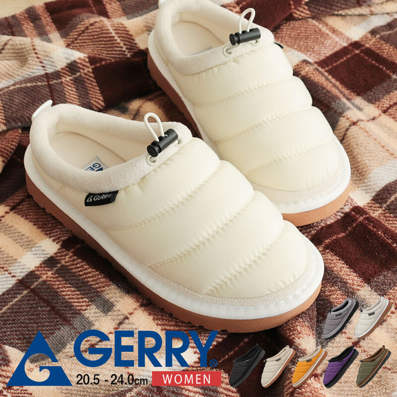 gerry スリッポン モックシューズ レディース サボサンダル 冬 サンダル アウトドア キャンプ 黒 ブラック ホワイト 白 ジェリー 5571