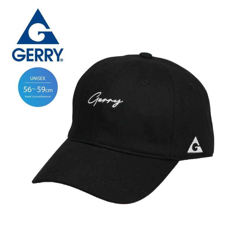 gerry キャップ 6パネル 帽子 uvカット ブランド ローキャップ ベースボール メンズ レディース 黒 ブラック ジェリー 90ger-203