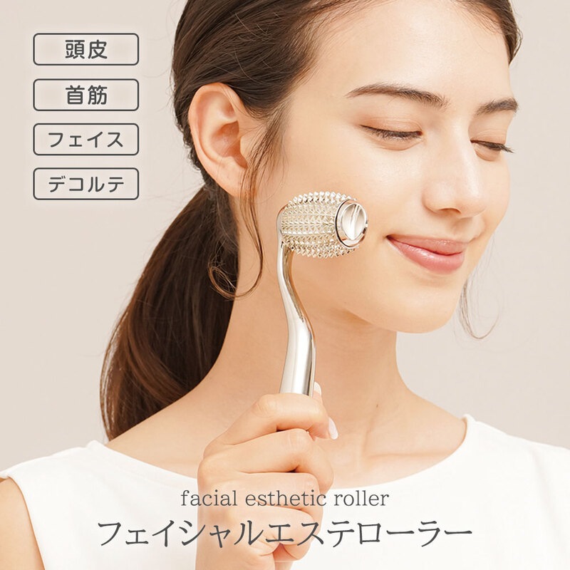 セルシュ 美顔ローラー フェイシャルエステローラー スキンケアハリ 弾力 リンパマッサージ フェイスケア おうちエステ 美容鍼 Cellsh 131
