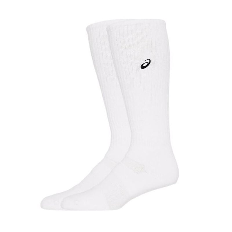 アシックス asics ハイソックス レディース メンズ 厚手 ジュニア バレーボール ロング 靴下 ワンポイント ロゴ ホワイト 3053A136