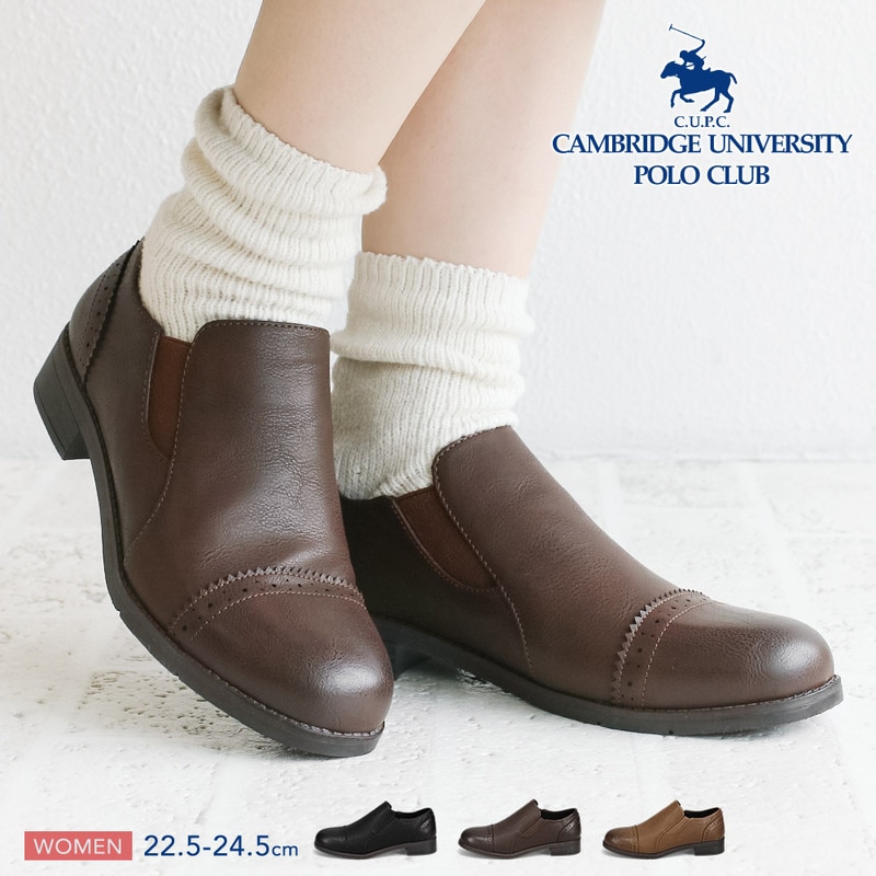 CUPC ケンブリッジユニバーシティポロクラブ POLO CLUB マニッシュシューズ レディース おじ靴 太ヒール ローヒール 黒 ブラウン 531-210P
