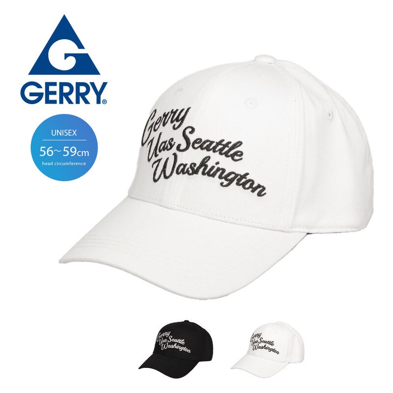 gerry メンズ 帽子 レディース 春 夏 ベースボールキャップ 野球帽 ジェリー ロゴ 刺 黒 ブラック 白 ホワイト 90ger-219