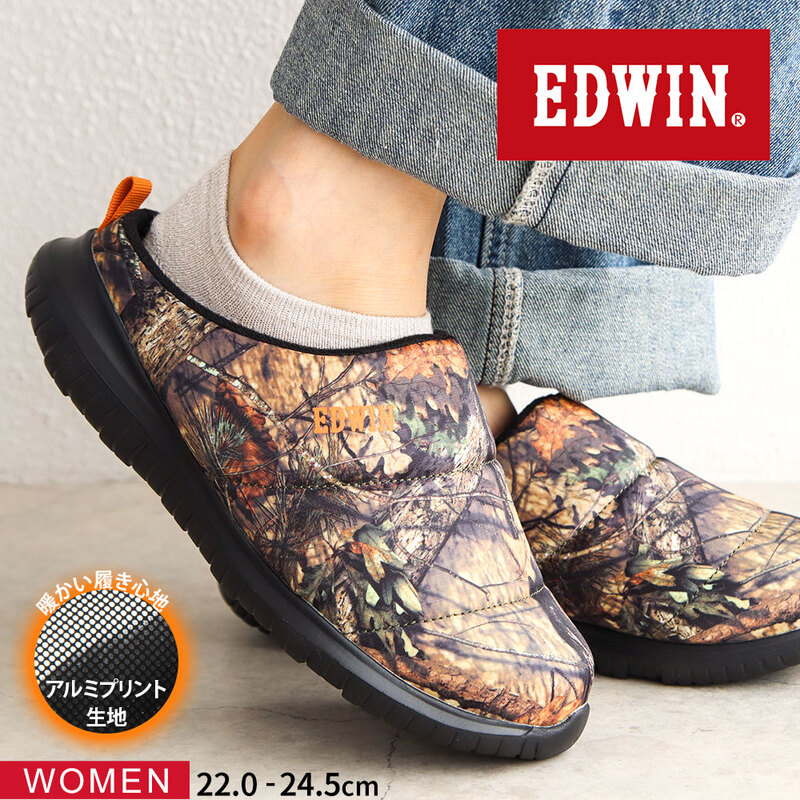 EDWIN エドウィン レディース クロッグ サンダル  保温 アルミ 室内 ワンマイルシューズ アウトドア キャンプ 冬サンダル 冬サン 9487