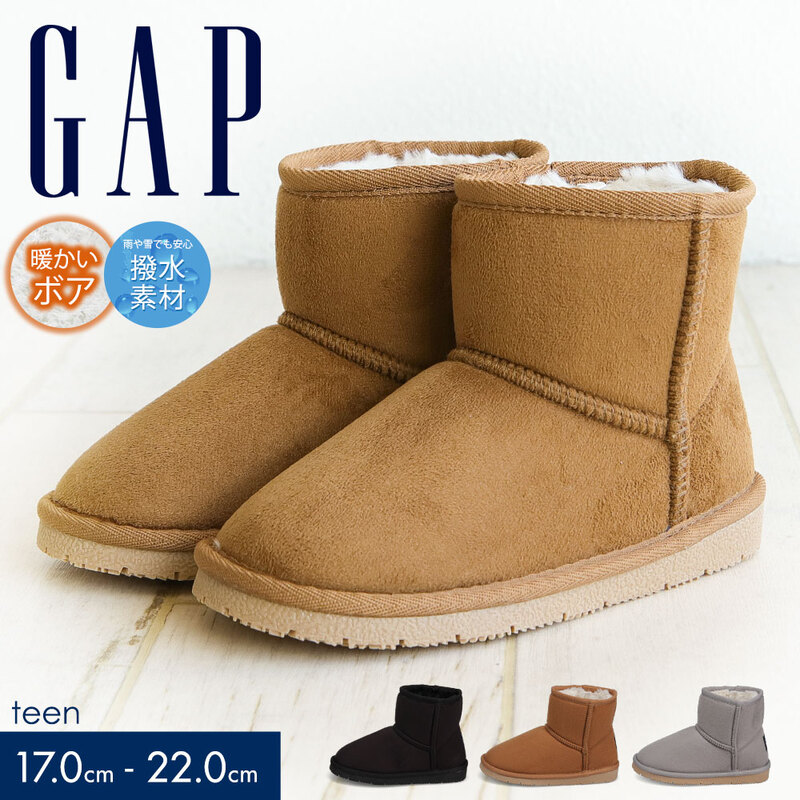 GAP ムートンブーツ キッズ 女の子 男の子 ショートブーツ 子供靴 ボア あったかファー かわいい 暖かい 撥水 ギャップ GPK32361