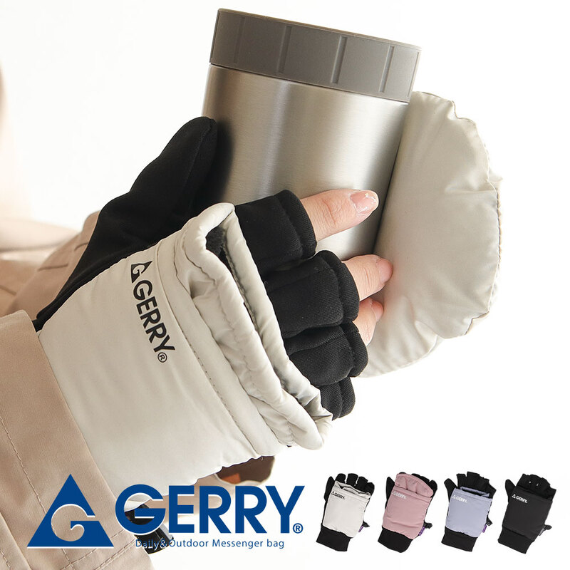 ジェリー 手袋 レディース スマホ対応 防寒 ミトン 秋冬 グローブ マイクロフリース ブラック ホワイト ピンク ブルー t1447 gerry