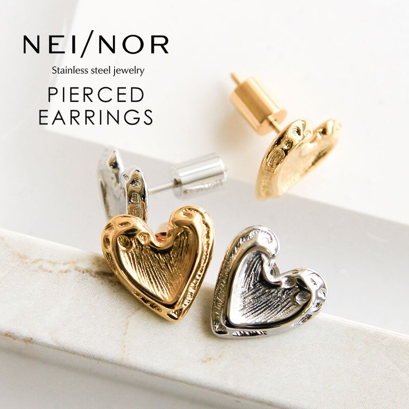 Nei/nor ピアス お肌に優しい つけっぱなしok サージカルステンレス 316L 変色 錆 傷に強い 低アレルギー アクセサリー ネイナー NnP-0105