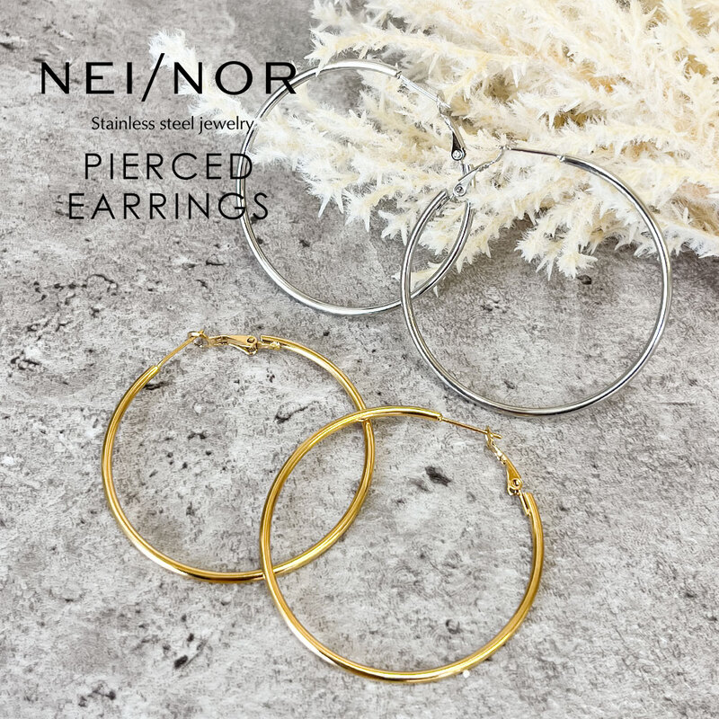 Nei/nor ピアス お肌に優しい つけっぱなしok サージカルステンレス 316L 変色 錆 傷に強い 低アレルギー アクセサリー ネイナー NnP-0113