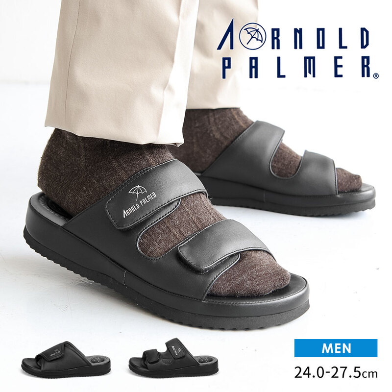 アーノルドパーマー メンズ サンダル ビジネス オフィス ヘップ つっかけ スリッパ コンフォート 黒 Arnold Palmer 2301 2303