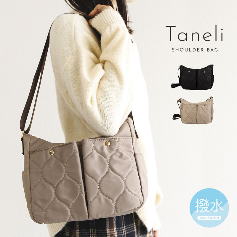 ショルダーバッグ レディース 斜めがけ 軽量 軽い 小さめ 撥水 大人 ファスナー ナイロン 鞄 かばん DANA 黒 ブラック ブルー ベージュ