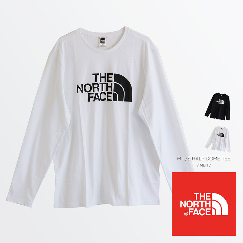 THE NORTH FACE ザ ノース フェイス tシャツ 長袖 メンズ レディース ロゴ シンプル ロンt カットソー トップス NF0A4M8M 黒 ブラックM L S HALF DOME TEE