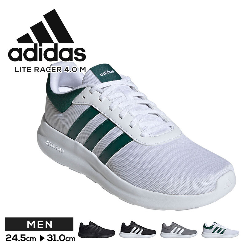アディダス スニーカー ローカット 運動靴 メッシュ ライトレーサー ジョギングシューズ ランニング adidas LITE RACER 4.0 M