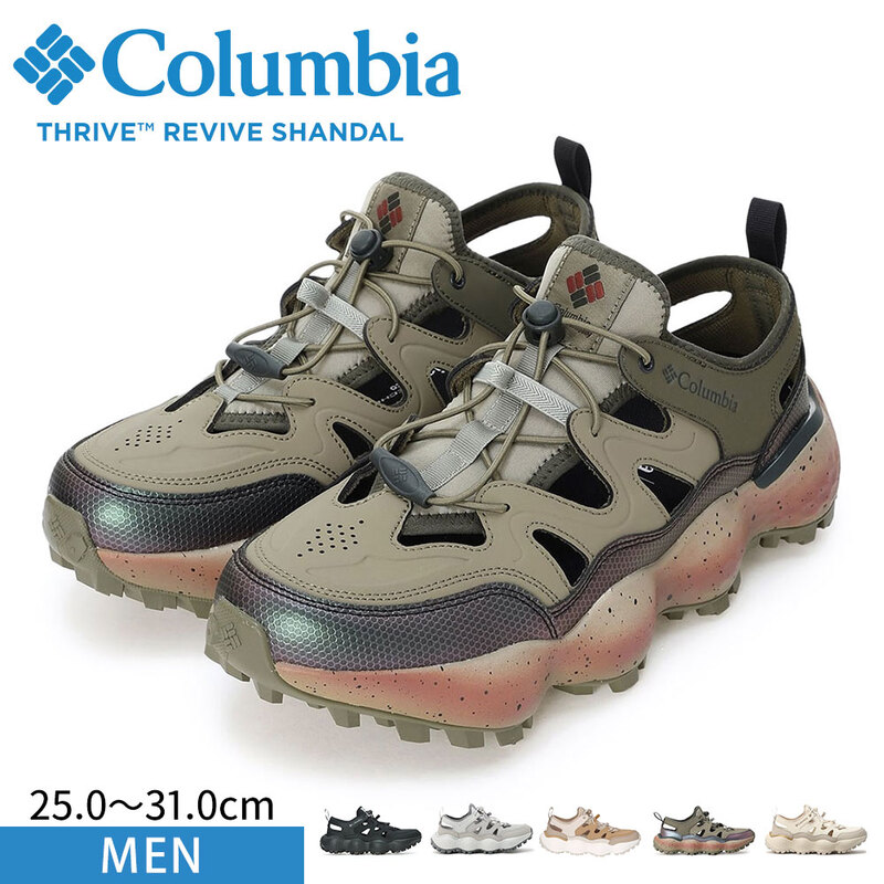 コロンビア スポーツサンダル メンズ おしゃれ 靴 シューズ 厚底 黒 ブラック Columbia スライブ リバイブ シャンダル YM8908