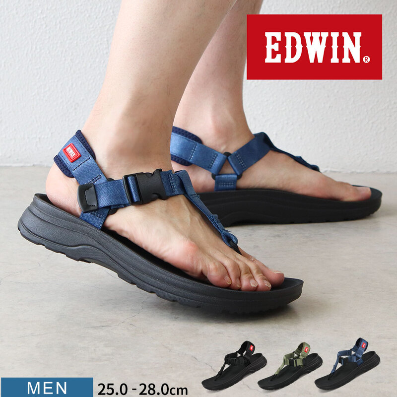 EDWIN メンズ スポーツサンダル アウトドア シンプル 疲れにくい 歩きやすい トング リラックス コンフォート レジャー エドウィン 5122 爆買