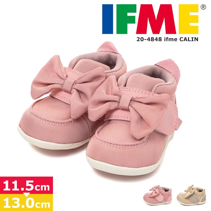 イフミー ファースト シューズ 子供 靴 女の子 リボン キッズ ベビー スニーカー マジックテープ ベルクロ 保育園 幼稚園 かわいい 20-4848 IFME CALIN