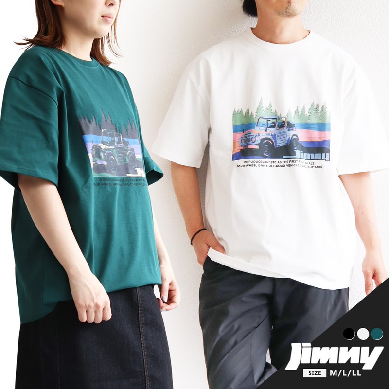 オンワークス tシャツ メンズ 綿100 半袖 おしゃれ カジュアル ジムニー 白 黒 ホワイト ブラック ON WORKS 046040