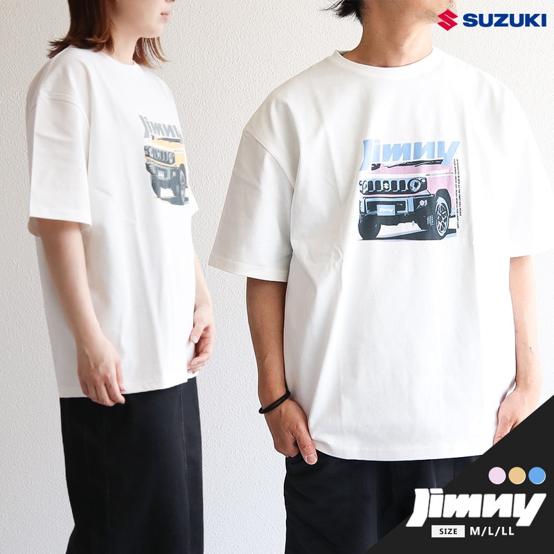 オンワークス tシャツ メンズ 半袖 丸首 おしゃれ カジュアル  スズキ ジムニー 黒 ブラック イエロー ピンク ON WORKS 046050