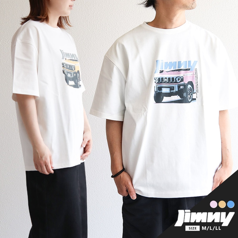 オンワークス tシャツ メンズ 半袖 丸首 おしゃれ カジュアル  ジムニー 黒 ブラック イエロー ピンク ON WORKS 046050