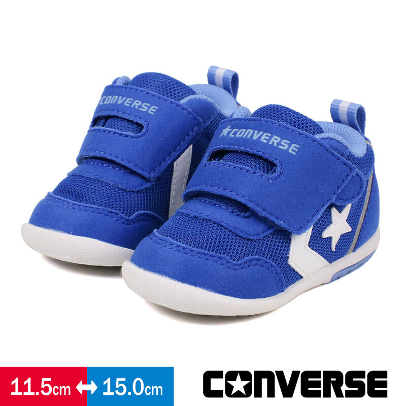 コンバース ベビー シューズ 子供靴 男の子 女の子 おしゃれ ファーストシューズ スニーカー ブルー converse MINI RS 2