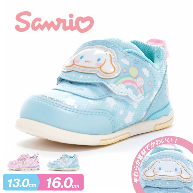 ムーンスター サンリオ ベビー シューズ 子供 靴 スニーカー ハローキティ シナモロール 女の子 履かせやすい マジックテープ バンド タイプ B037 MoonStar 