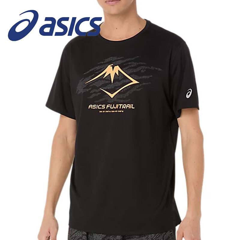 アシックス tシャツ 半袖 メンズ 通気性 トレイル ランニング ランナー スポーツ 運動 部活 クラブ ウェア 服 FUJITRAILロゴ 2011D390 asics