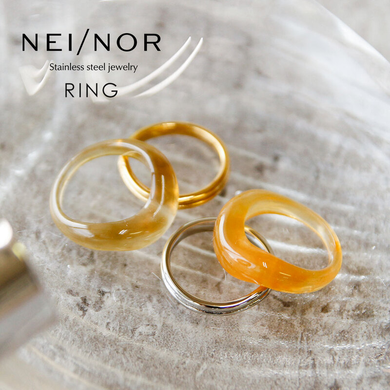 Nei/nor 指輪 リング お肌に優しい つけっぱなしok サージカルステンレス 316L アクセサリー 錆に強い 変色しにくい スキンジュエリー ネイナー NnRI-0078