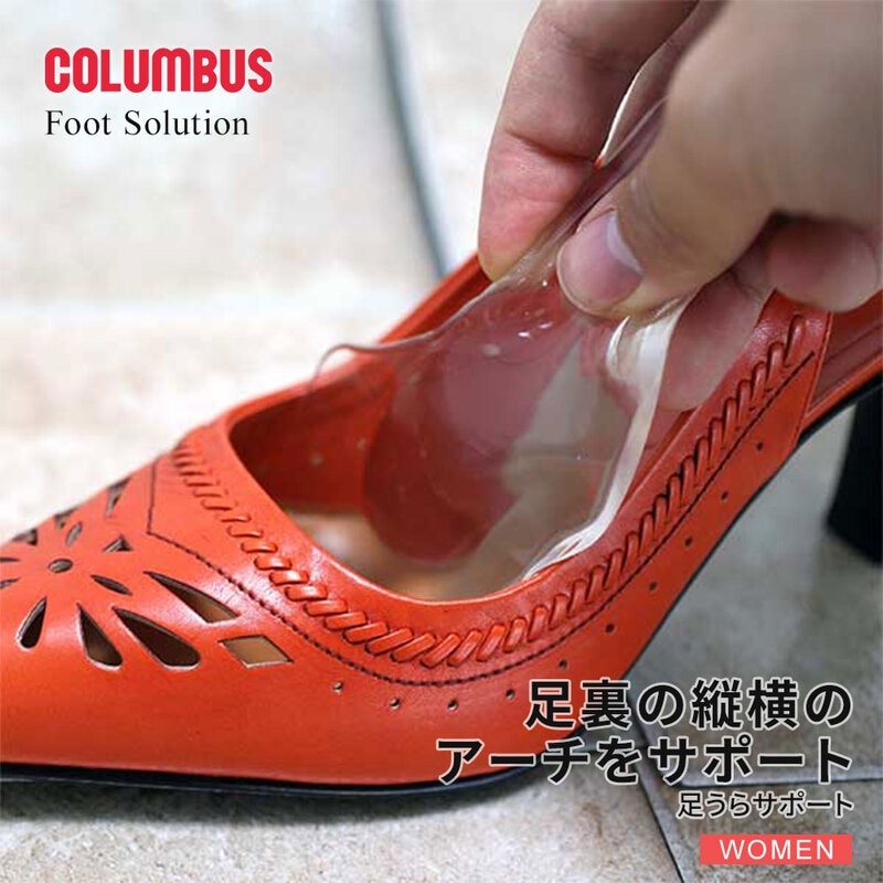 コロンブス 足うらサポート 女性用 ジェルパッド 疲労緩和 パンプス サンダル対応 足裏フィット 前ズレ防止 透明タイプ クリア 日本製 靴ケア用品