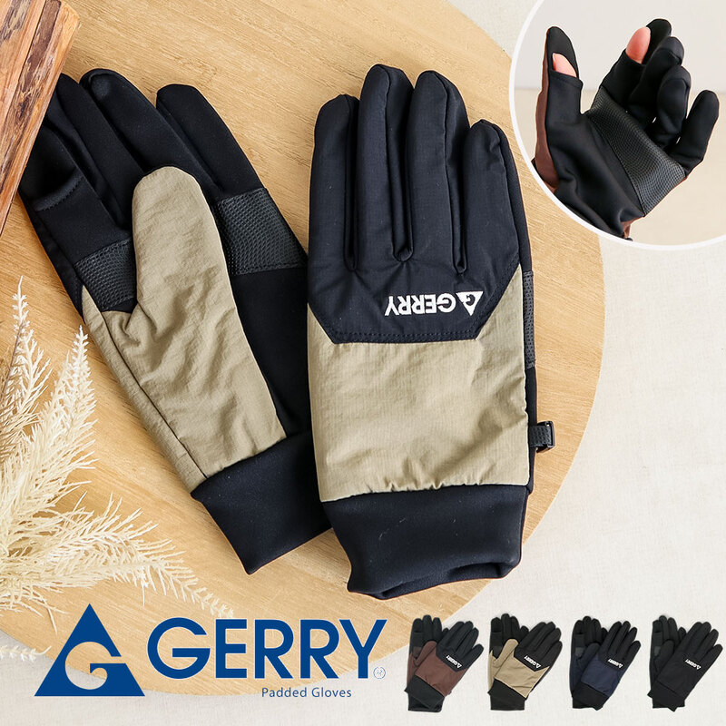 gerry 手袋 防寒 スマホ タッチパネル 対応 メンズ レディース 指 穴 冬 出せる 薄手 裏起毛 フリース ボア 暖かい 滑り止め 通勤 通学 グローブ t1541 ジェリー