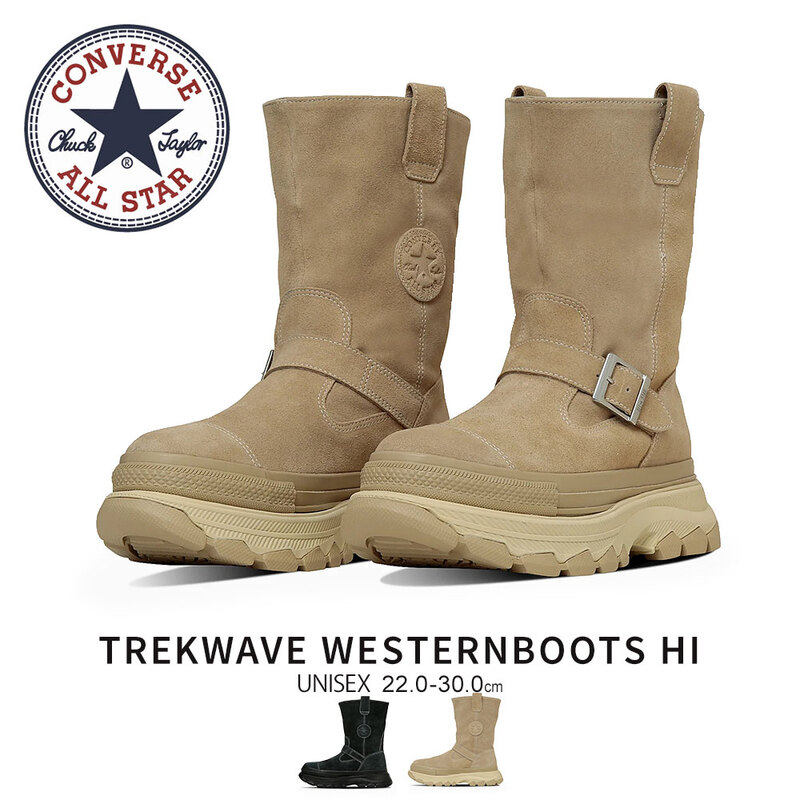 CONVERSE オールスター トレックウェーブ ウエスタンブーツ HI 厚底 ボリュームソール 防滑 撥水 カジュアル トレンド 歩きやすい メンズ