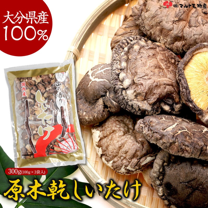 大分県産 原木椎茸 お徳用 300g(100g×3袋入) 国産 しいたけ 椎茸 乾しいたけ 乾椎茸 干ししいたけ 干し椎茸 大容量 ギフト 贈り物