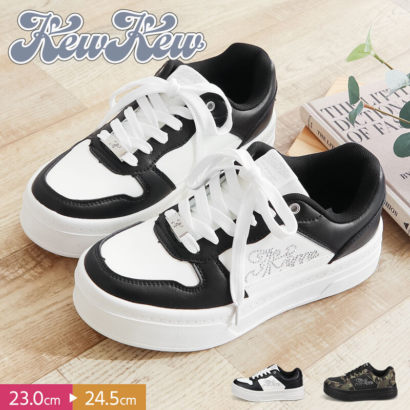 キューキュー スニーカー キッズ 女の子 可愛い 厚底 白 レディース  ガールズ ジュニア 子供靴 シューズ 運動靴 通学 KewKew 2456