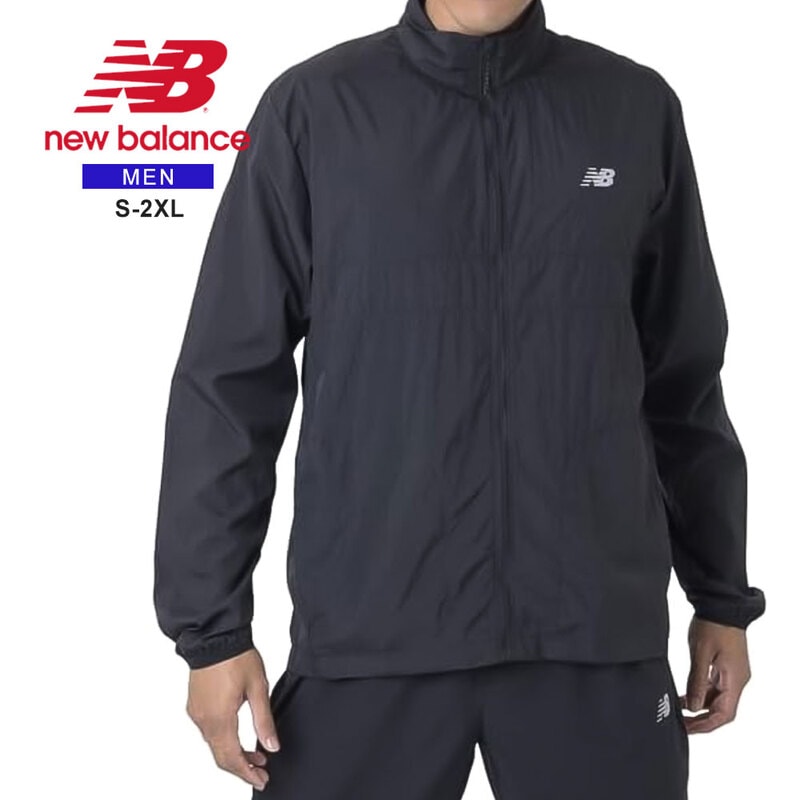 ニューバランス ランパッカブル ジャケット メンズ ウインドブレーカー 軽量 撥水 防風 ウォーキング スポーツ 収納 ブラック MJ41276