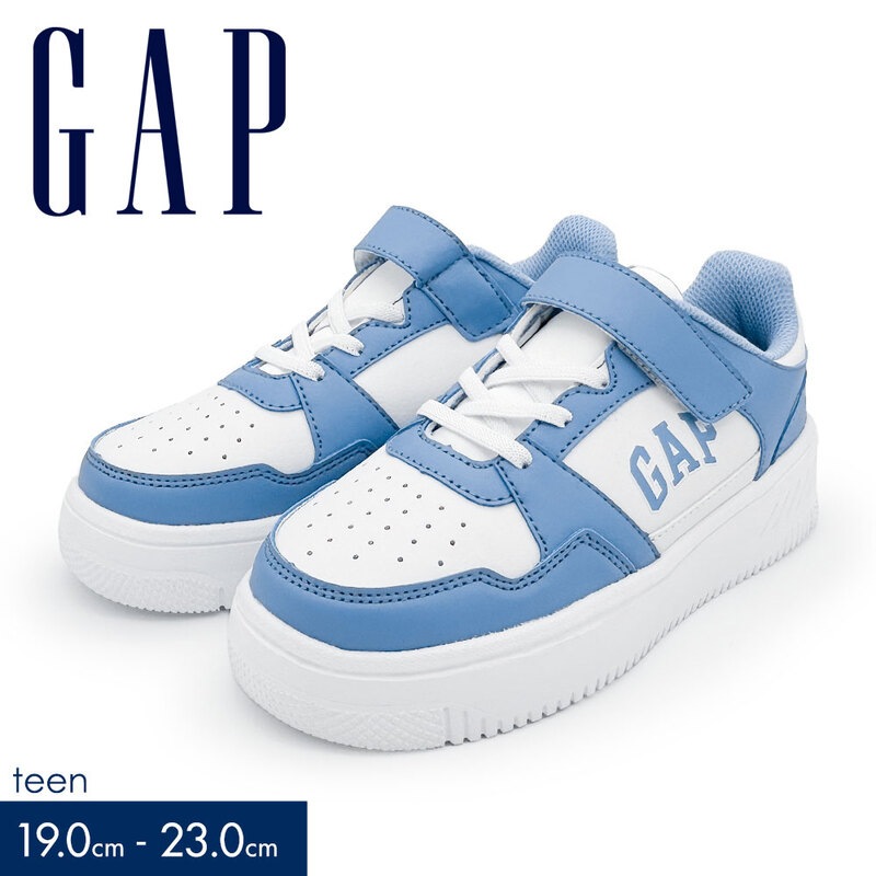 GAP スニーカー キッズシューズ ジュニア コート 厚底 ローカット 子供靴 男の子 女の子 通学 通園 カジュアル 白 ギャップ GPK52504